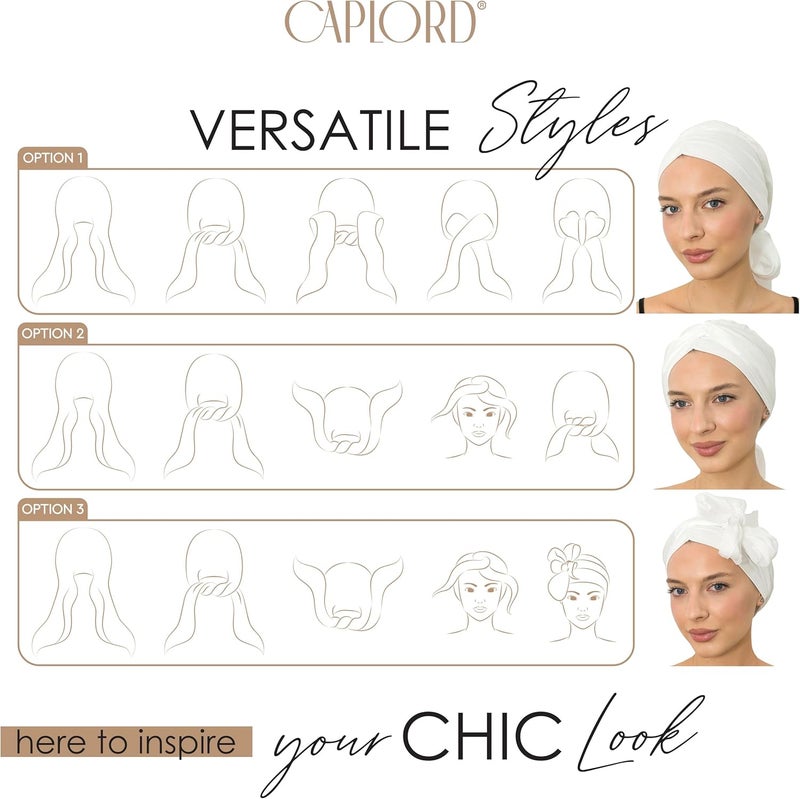 CAPLORD Head Scarf for Women Skull Cap Chemo Patients Headwear Cancer Hair Loss Scarf Headwrap Cover Hat Turban Covering Wrap - Image 3